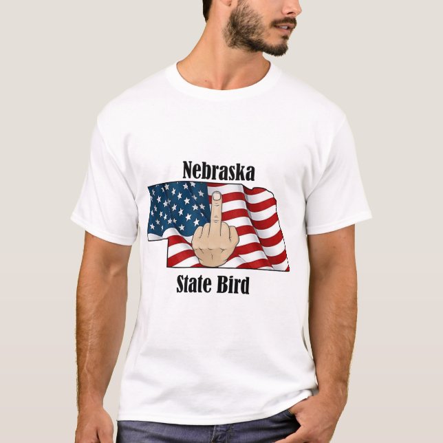 T-shirt de l'État du Nebraska avec doigt central (Devant)