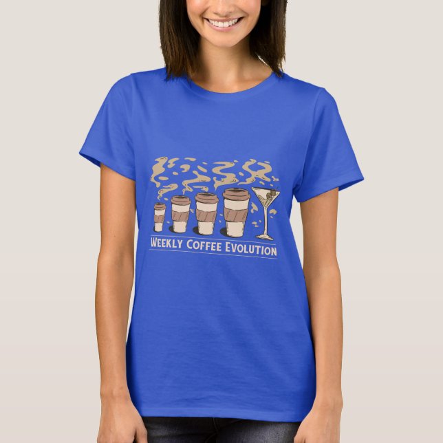 T-shirt de l'évolution hebdomadaire du café (Devant)