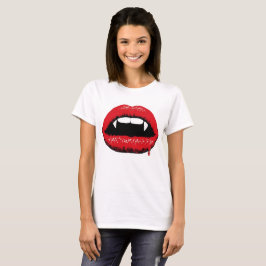 T-shirt de lèvres de vampire et de femmes de crocs