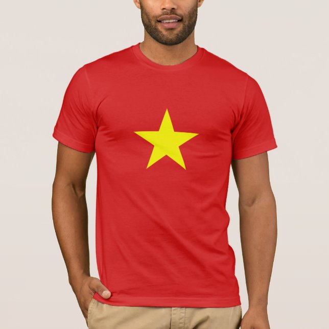 T-shirt de l'homme rouge du drapeau vietnamien (Devant)