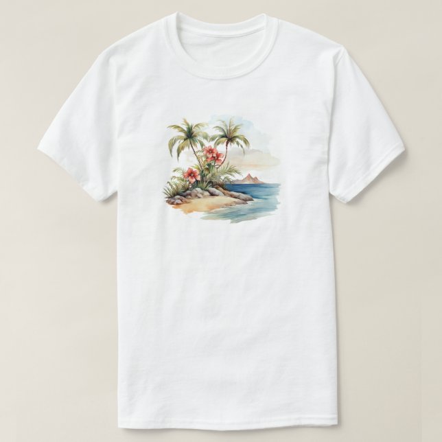 T-shirt de l'île tropicale (Design devant)