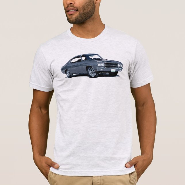 T-shirt de l'image tramée bleue '70 Chevelle de (Devant)