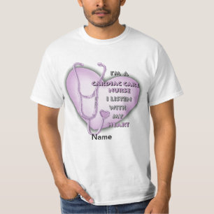 T-shirt de l'infirmière en soins cardiaques pourpr