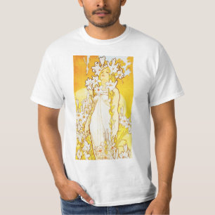 T-shirt de lis d'Alphonse Mucha