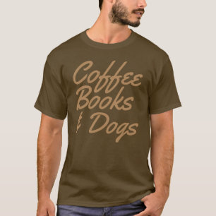 T-shirt de livres et "de chiens de café"