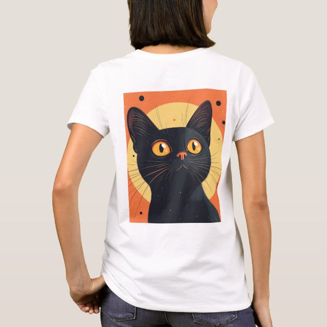 T-shirt de Lofi Style Black Cat (Dos)