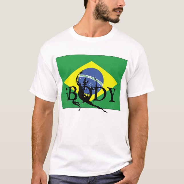 T-shirt de logo de drapeau du Brésil d'iBODY (Devant)