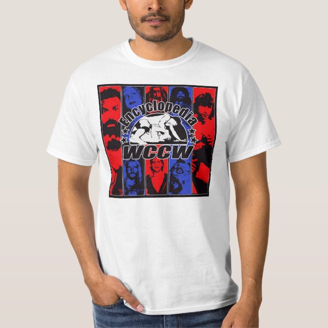 T-shirt de logo de l'encyclopédie WCCW (Devant)