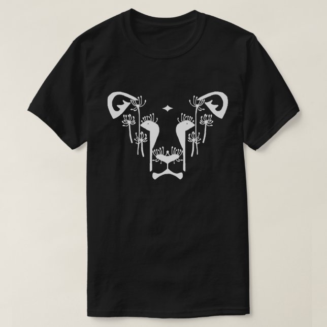 T-shirt de logo de lion de Dandi grand (noir) (Design devant)