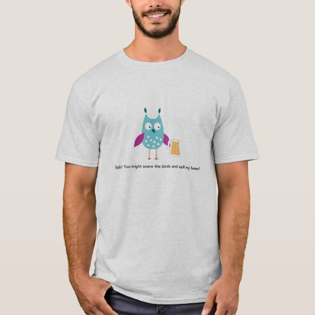 T-shirt de l'oiseau des hommes drôles (Devant)