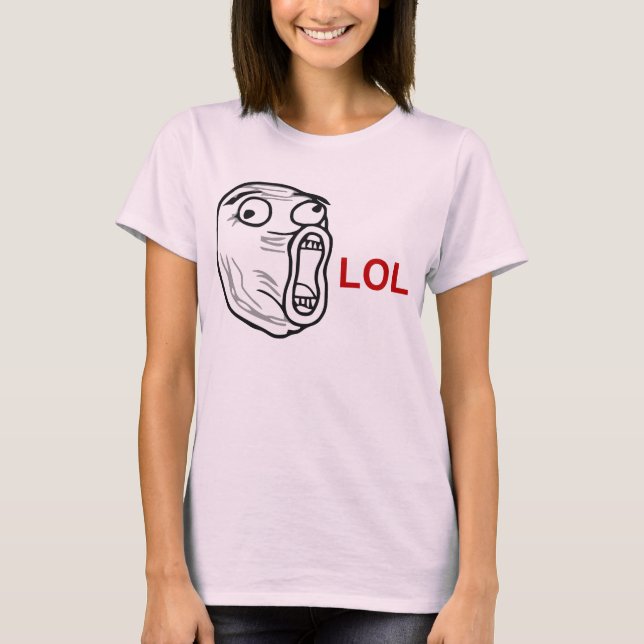 T-shirt De LOL de rire visage bruyant Meme de rage (Devant)