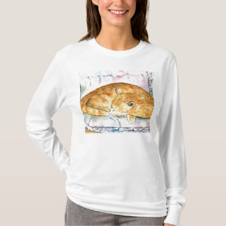 T-shirt de Long-Douille de chat de sommeil