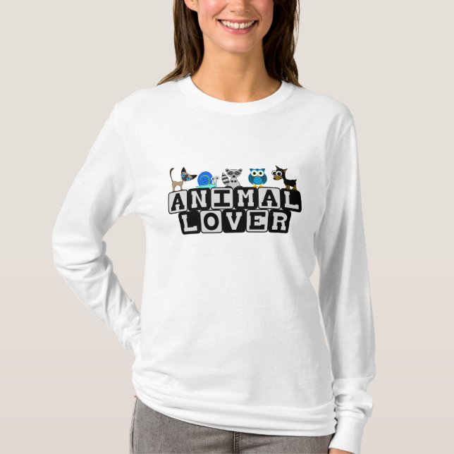 T-shirt de Longsleeve d'amoureux des animaux (Devant)
