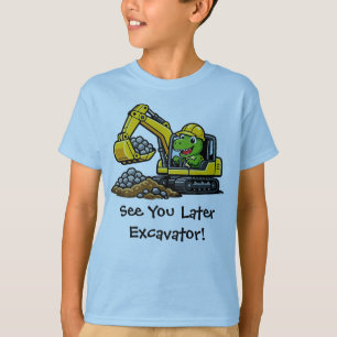 T-shirt de l'opérateur de pelleteuse de constructi