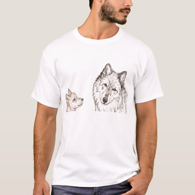 T-shirt de loup de respect (Devant)