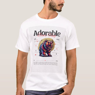 T-shirt de l'ours à aquarelle adorable - jolie pei