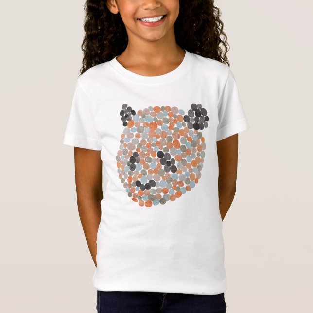 T-Shirt de l'ours de Panda pointillé coloré (Devant)
