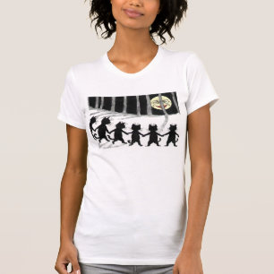 T-shirt de lune de chat noir