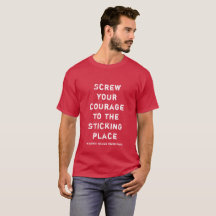 T-shirt de Macbeth de "courage" de Shakespeare