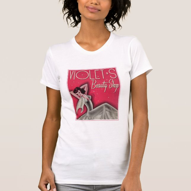T-shirt de magasin de beauté de la violette (Devant)