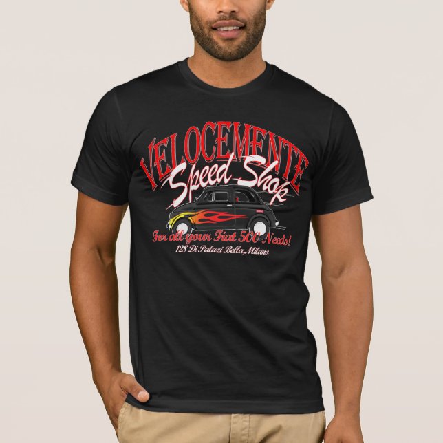 T-shirt de magasin de vitesse de Fiat 500 ! (Devant)