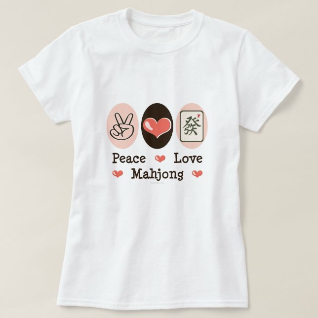 T-shirt de Mahjong d'amour de paix (Design devant)