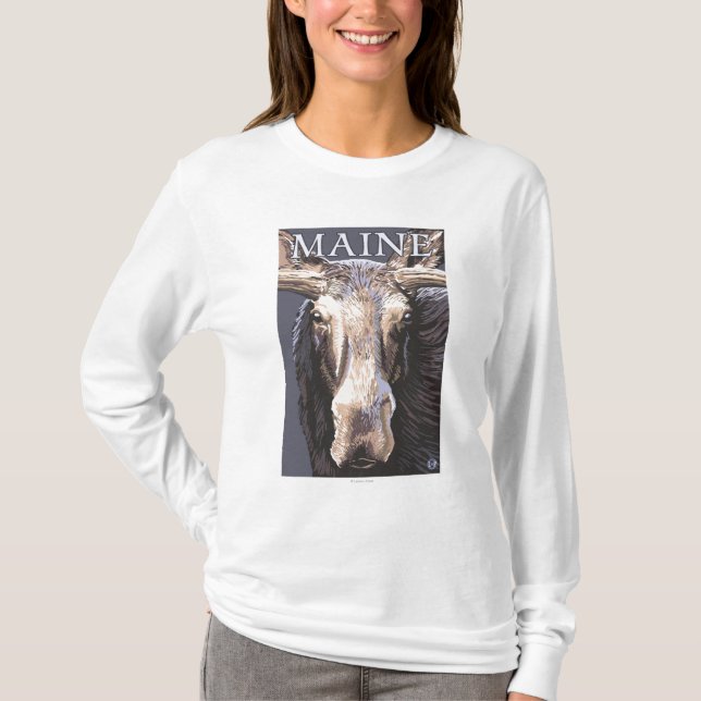 T-shirt De MaineMoose fin (Devant)