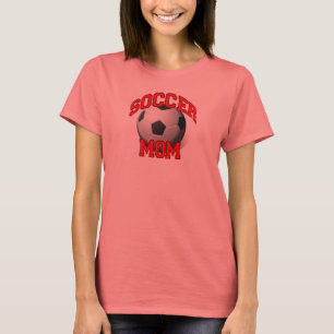 T-shirt de maman du football, noir et blanc rouge