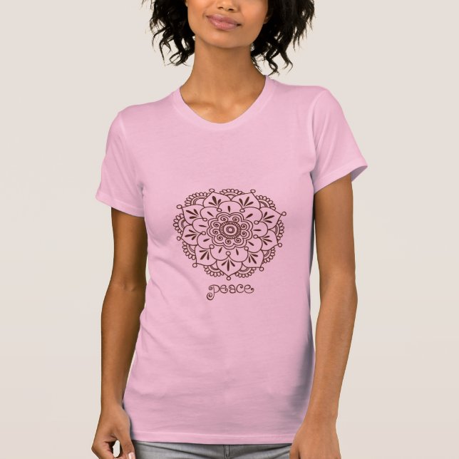 T-shirt de mandala de fleur de henné (Devant)