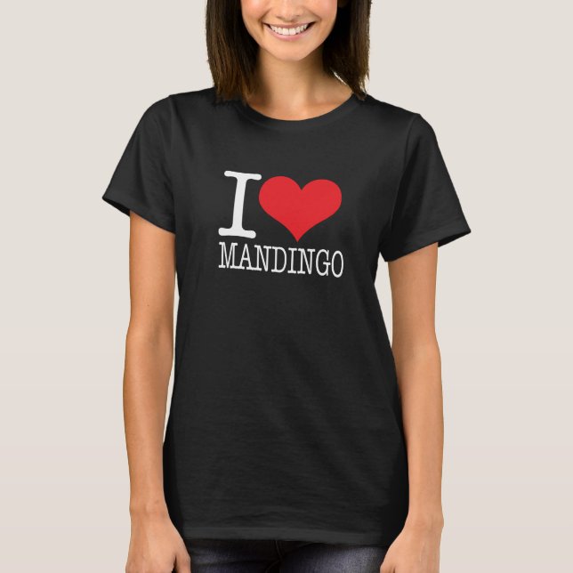 T-shirt de Mandingo de coeur du noir I de dames (Devant)