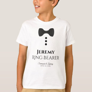 T-shirt de mariage de cravate noire de porteur