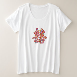 T-shirt de mariage Double Bonheur Fleurs de Printe
