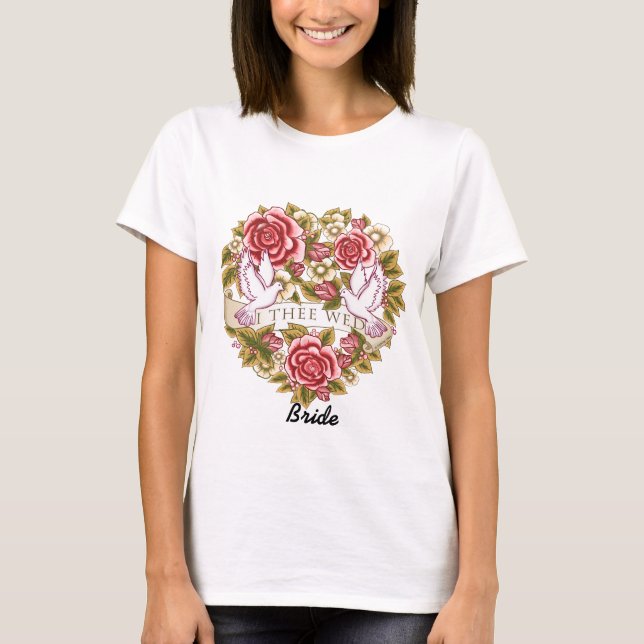 T-shirt de mariée personnalisée I The Wed (Devant)