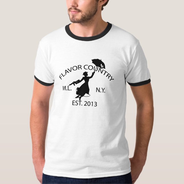 T-shirt de marque de pays de saveur rétro (Devant)