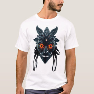 T-shirt de masque tribal dynamique aux yeux de tro