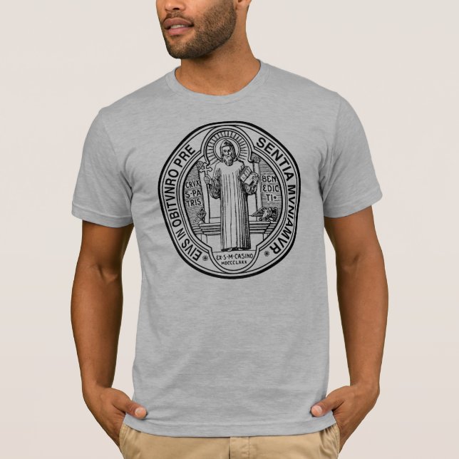 T-shirt de médaille d'exorcisme de St Benoît (Devant)