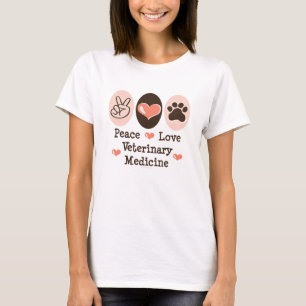 T-shirt de médecine vétérinaire d'amour de paix