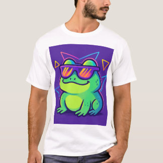 T-shirt de mème Retro Neon Frog