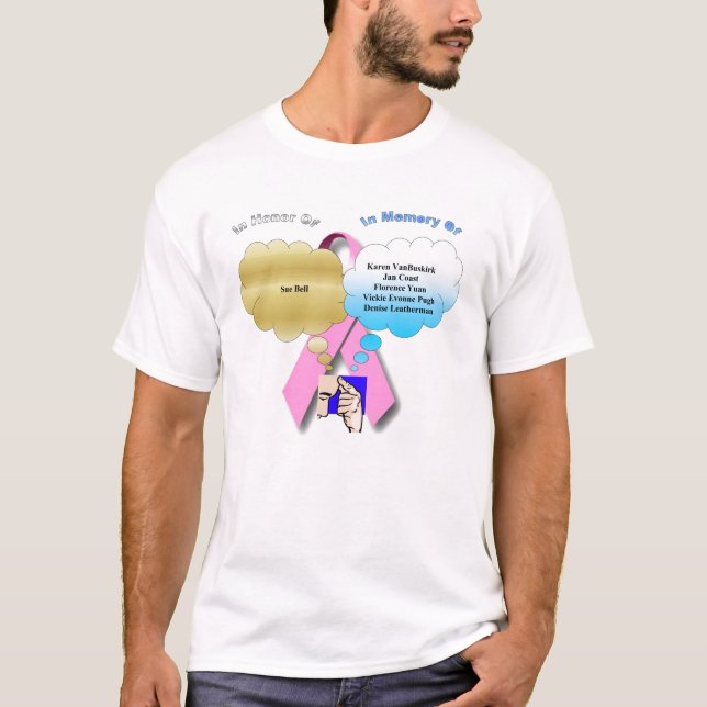 T-shirt de mémoire de cancer du sein (Devant)