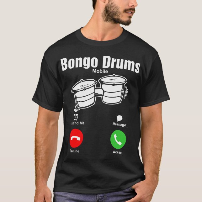 T-shirt de mobile de tambours de bongo (Devant)