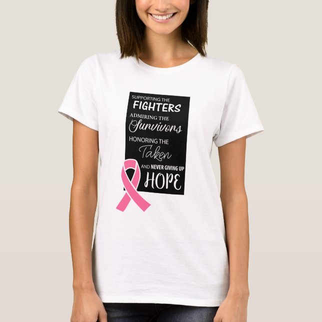 T-shirt de modèle de conscience de cancer du sein (Devant)