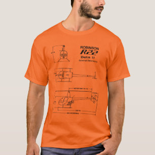 T-shirt de modèle d'hélicoptère de R-22 Robinso