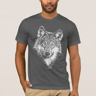 T-shirt de monochrome de loup