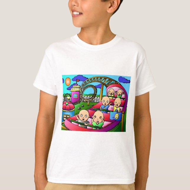 T-shirt de montagnes russes d'amusement (Devant)