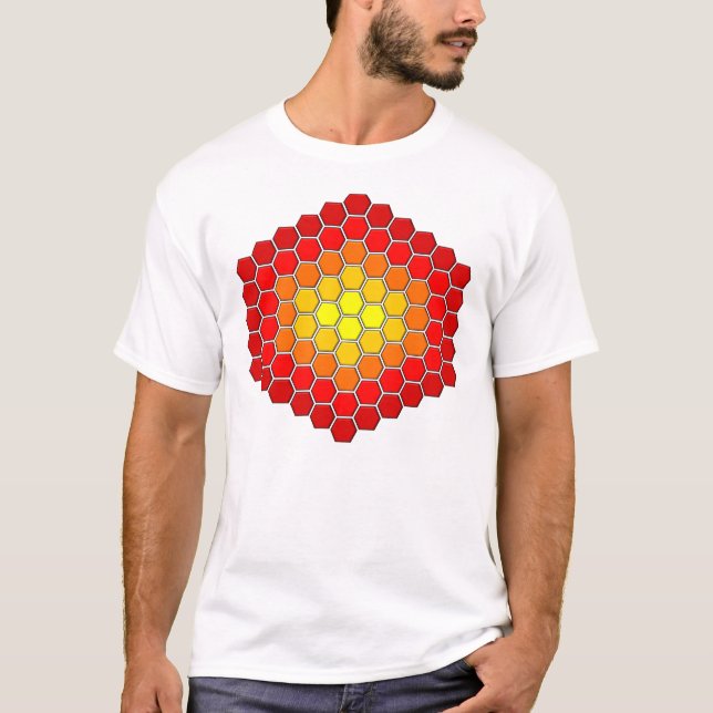 T-shirt de motif d'hexagone/cube (Devant)
