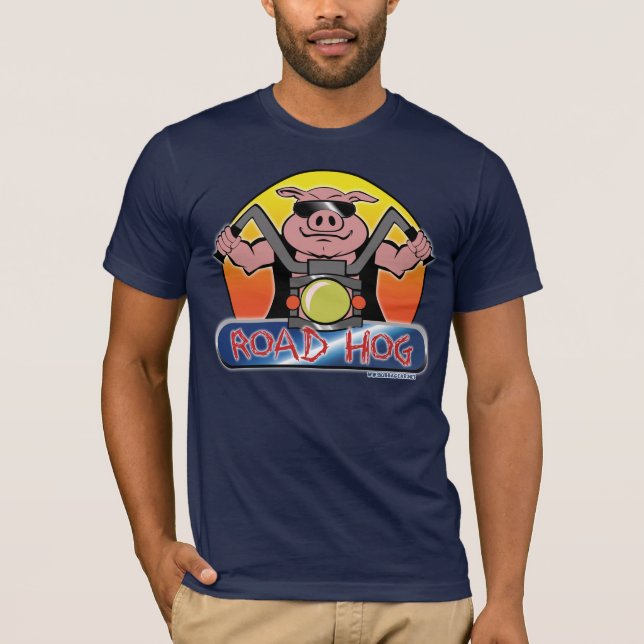 T-shirt de moto de porc de route de motard (Devant)