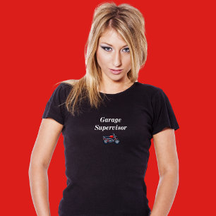 T-shirt de moto pour femmes du superviseur du gara