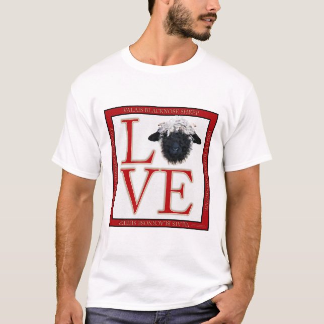 T-shirt de moutons du Valais Blacknose d'amour (Devant)