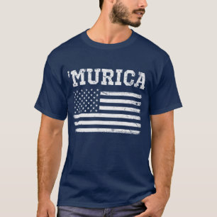 T-shirt de Murica de drapeau blanc vintage '