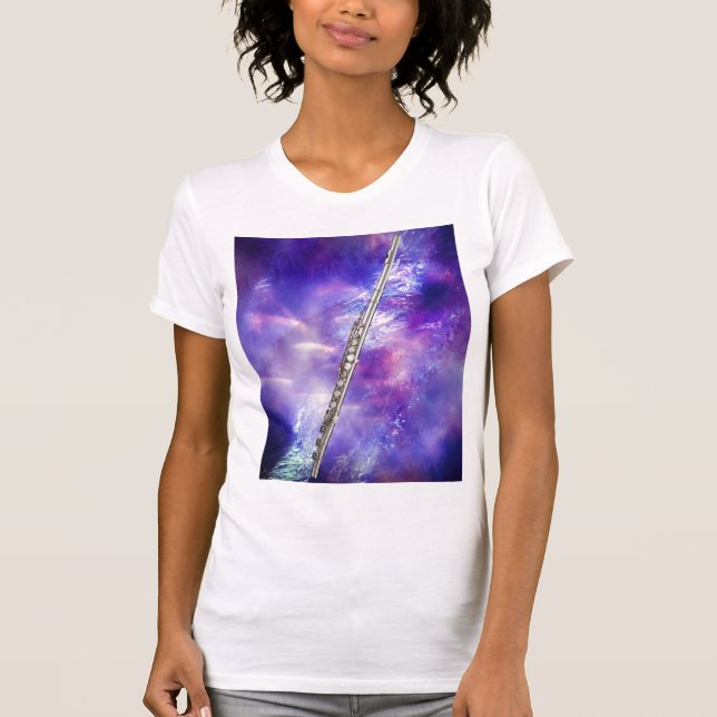 T-shirt de musicien de cannelure ou de Flutist (Devant)